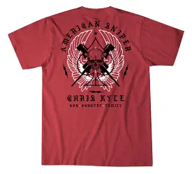 'Howitzer' Men's Chris Kyle Country Short Sleeve Tee - Red Heather