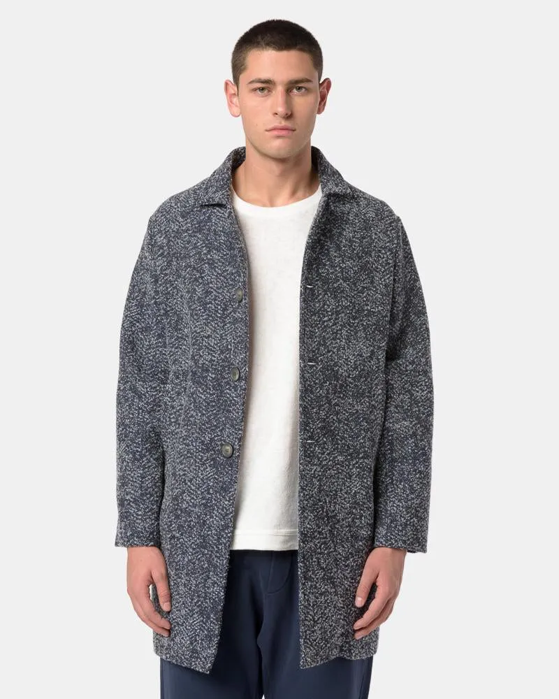 Janus Knit Coat in Navy