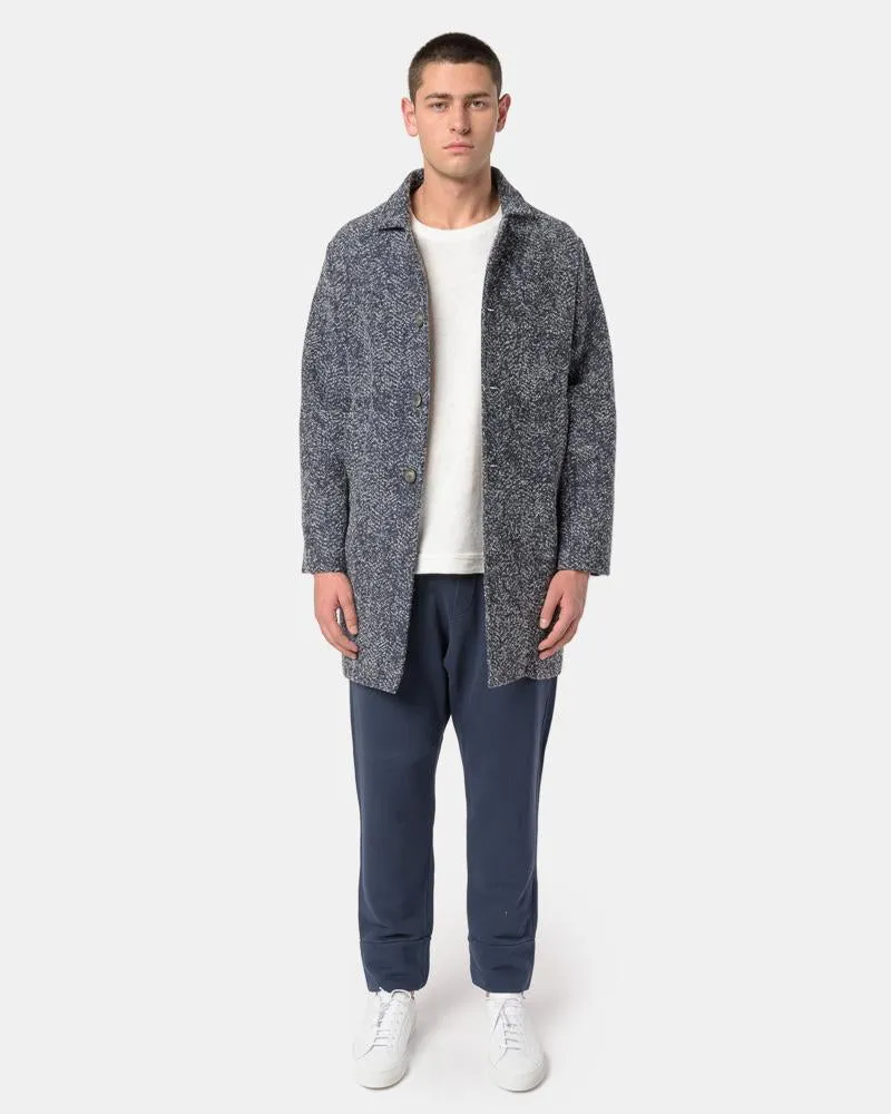 Janus Knit Coat in Navy