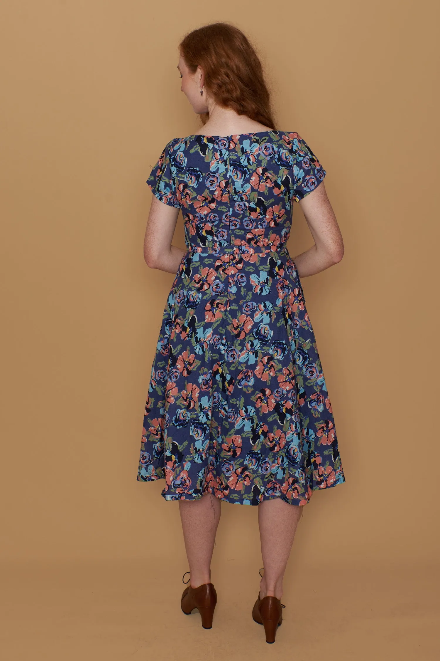 Juliet Cross Collar Lilac Floral Dress