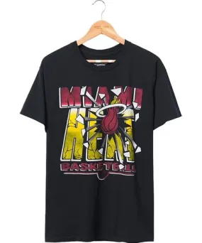 Junk Food Unisex Nba Miami Heat Break Through Short Sleeve Tee