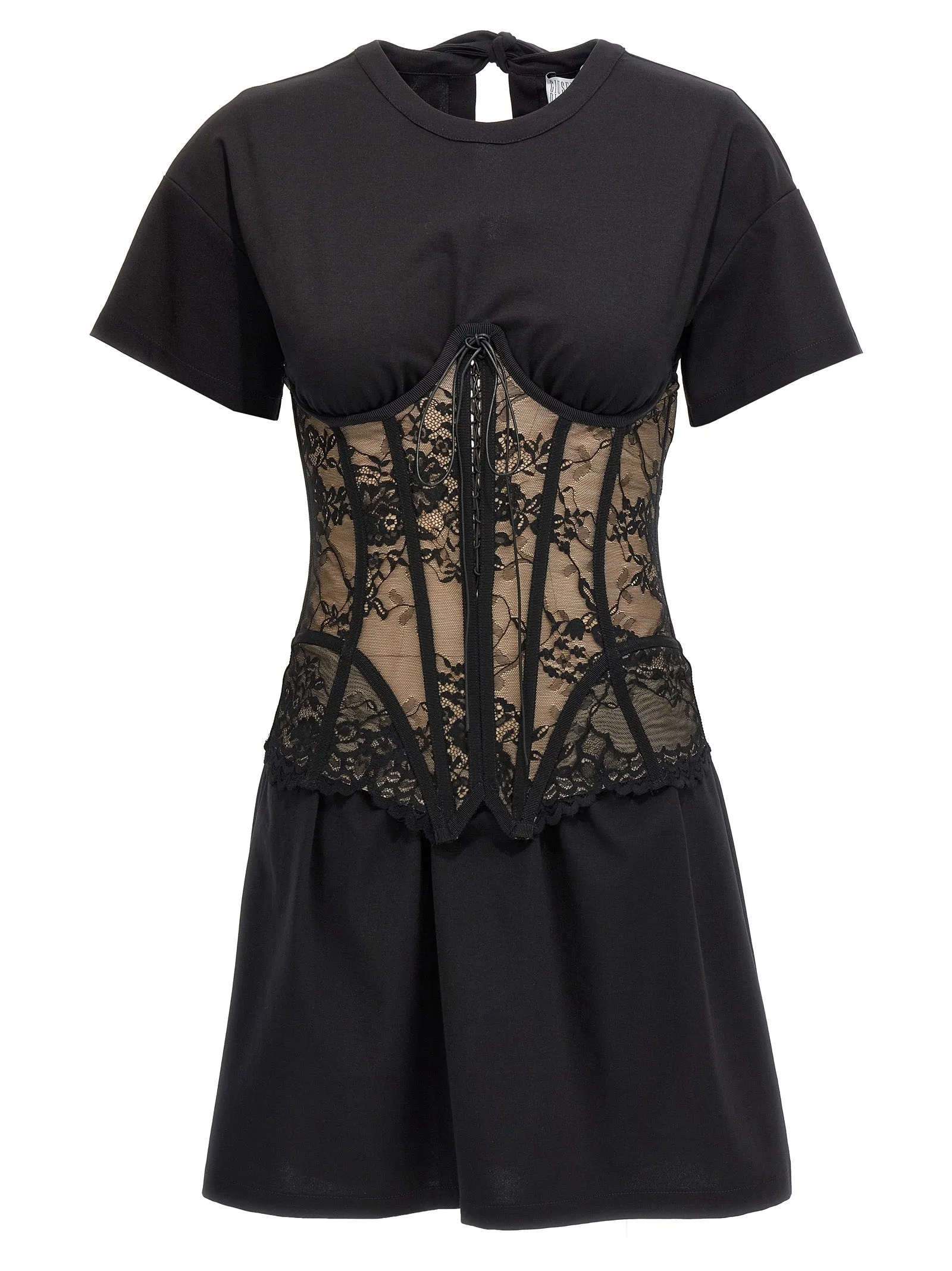 Lace Bodice Insert Dress Dresses Black