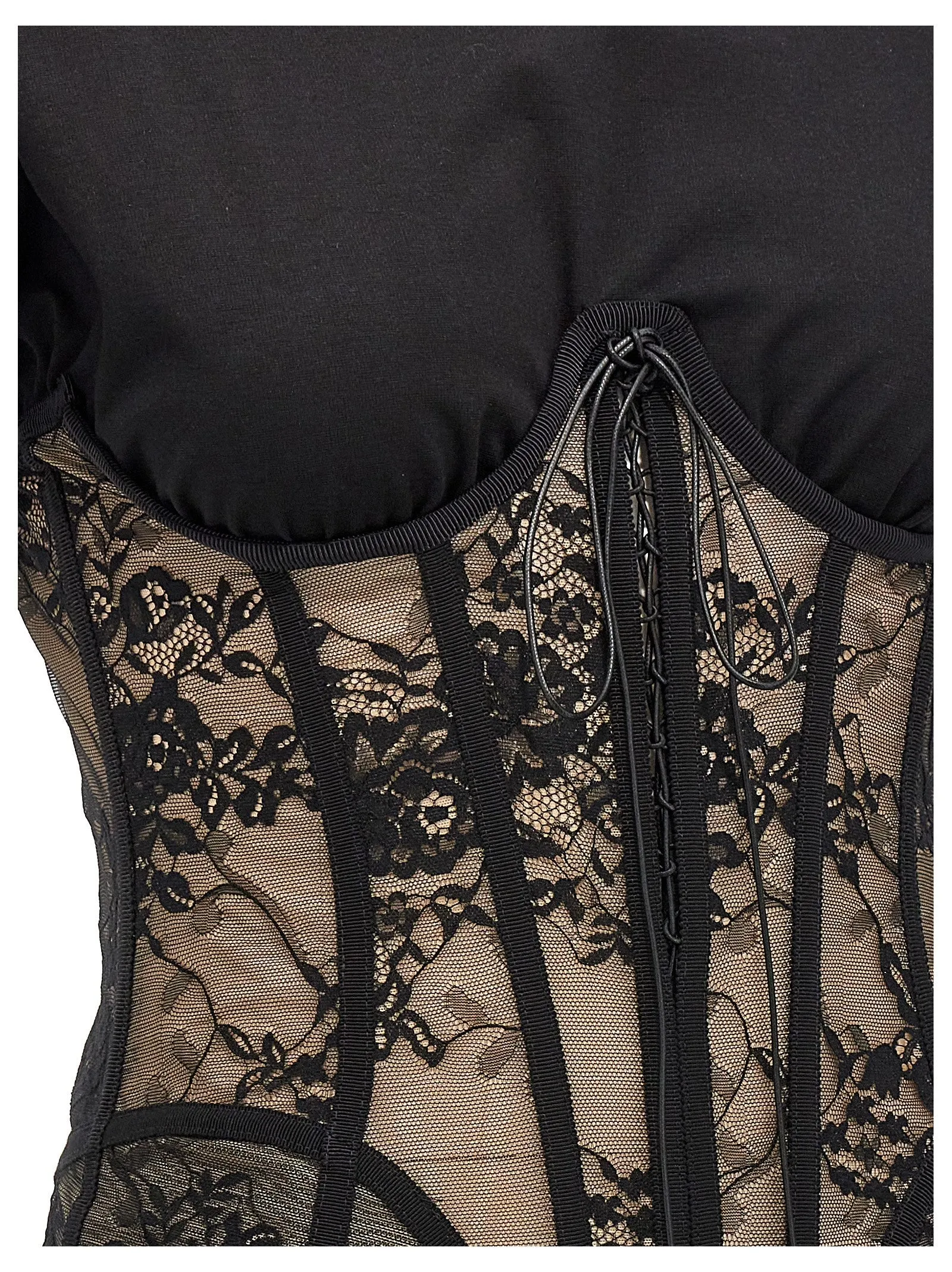 Lace Bodice Insert Dress Dresses Black