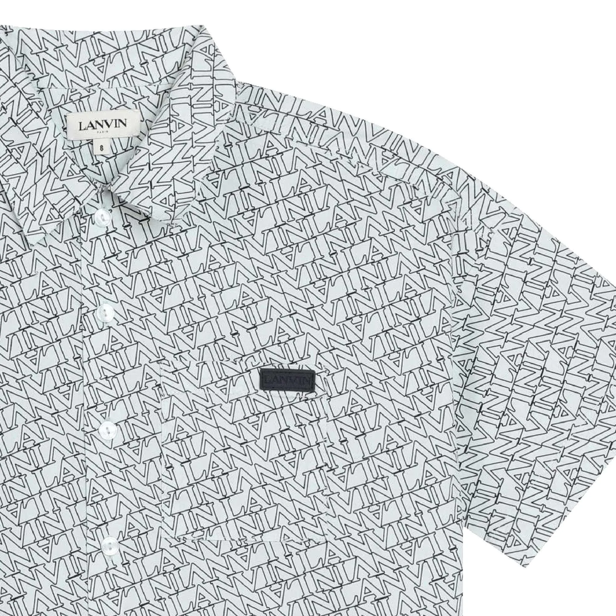 Lanvin Shirt Logo Print All Over Sea Green