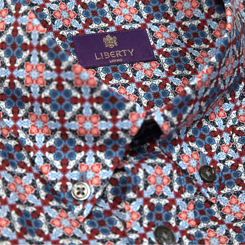 Liberty Owen Short Sleeve ShirtDark Red