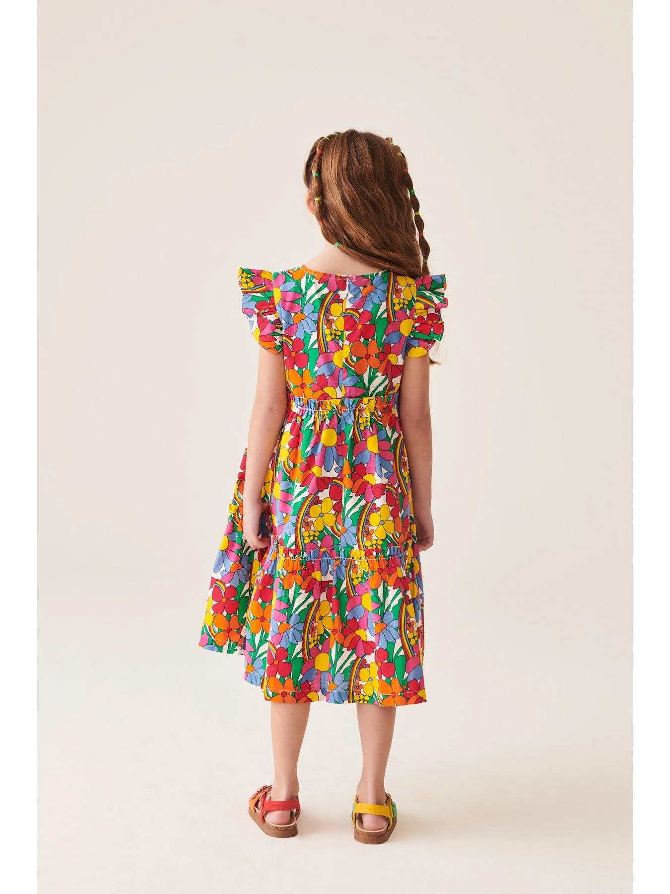 Little Bird Ruffle Dress - Multi