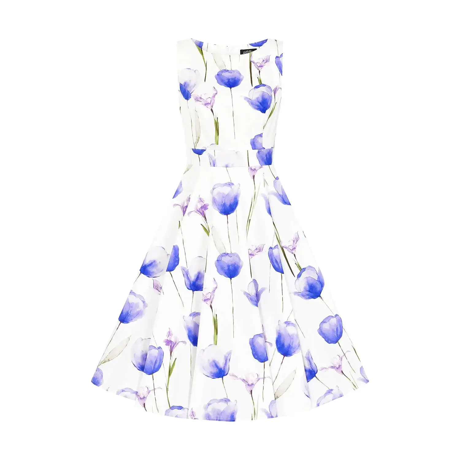 Little Kitty Girls' Blue Tulips Swing Dress