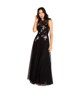 Little Mistress Womens/Ladies Hallie Sequin Embroidered Maxi Dress (Black) - UTLM1746