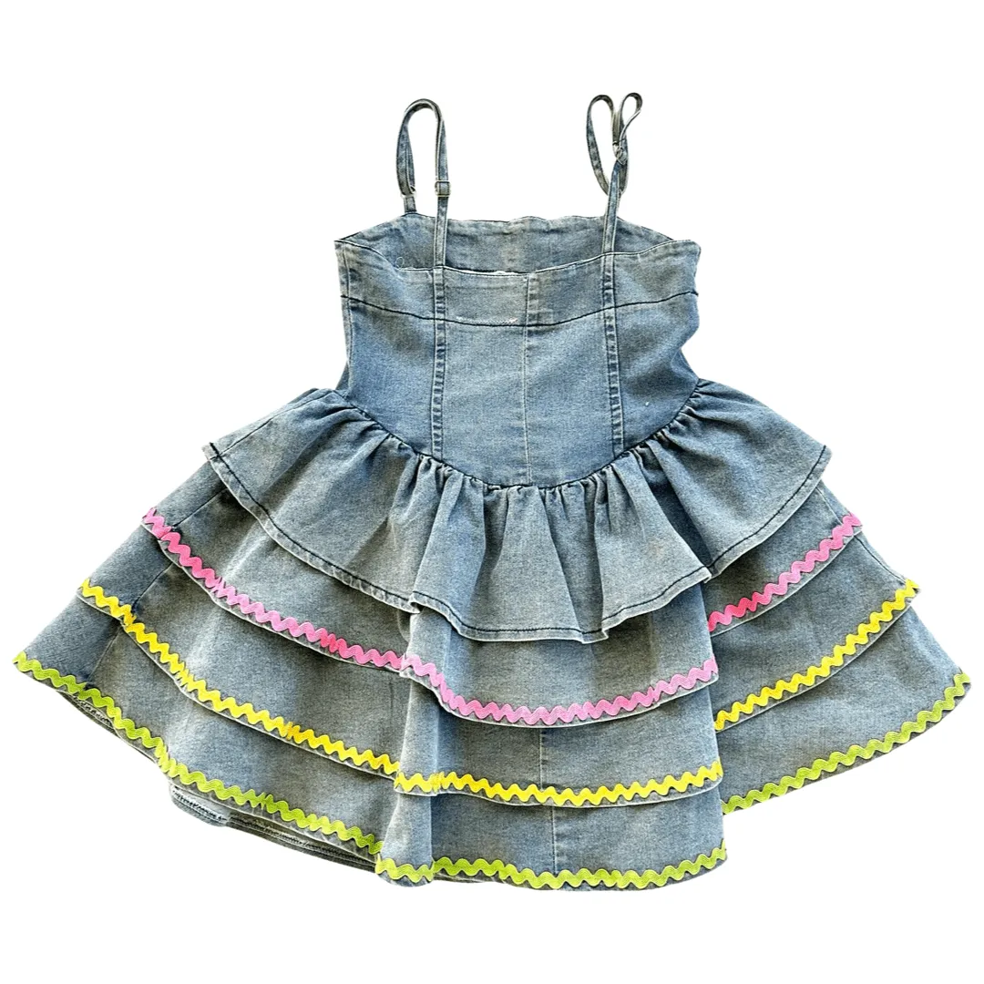 Madison Avenue Denim Ruffled Dress