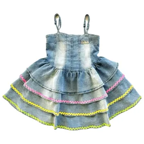 Madison Avenue Denim Ruffled Dress