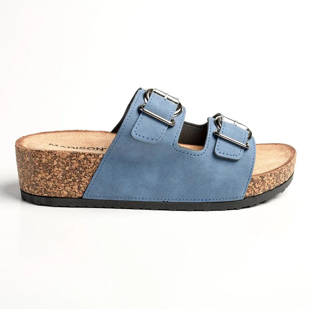 Madison Gayle Double Strap Sandals - Denim Blue