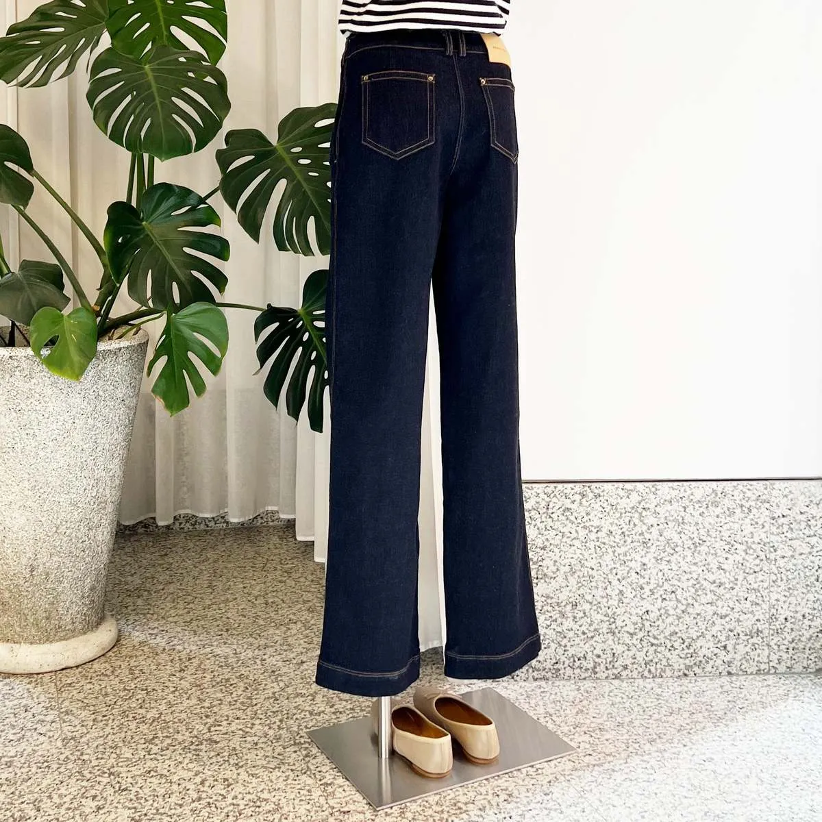 Madison Trousers in Organic Cotton Denim - Dark Blue