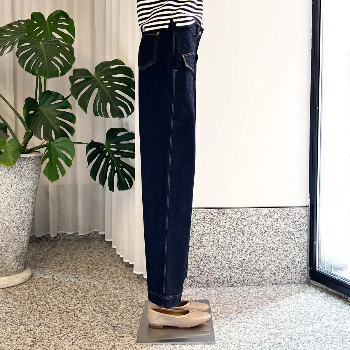 Madison Trousers in Organic Cotton Denim - Dark Blue