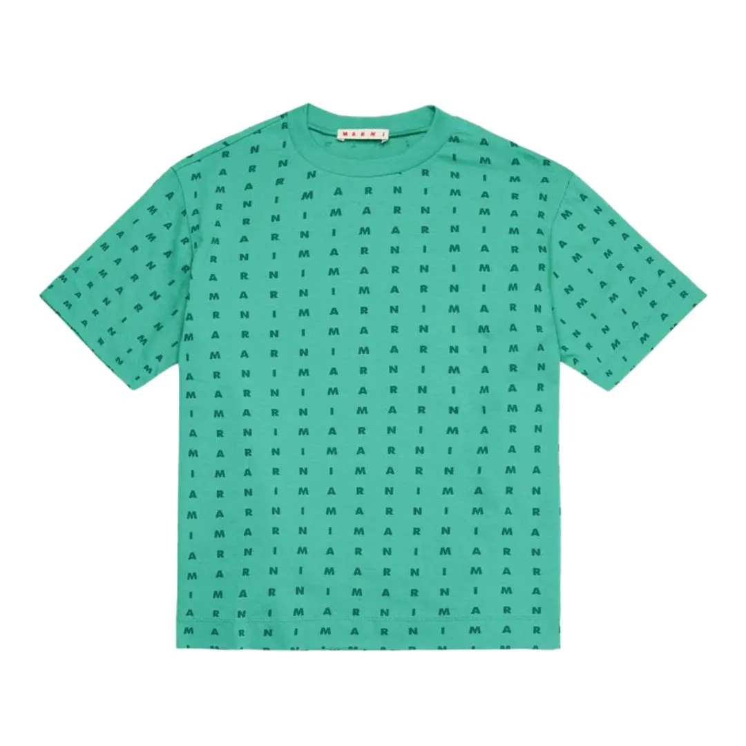 Marni T-Shirt All Over Print Green