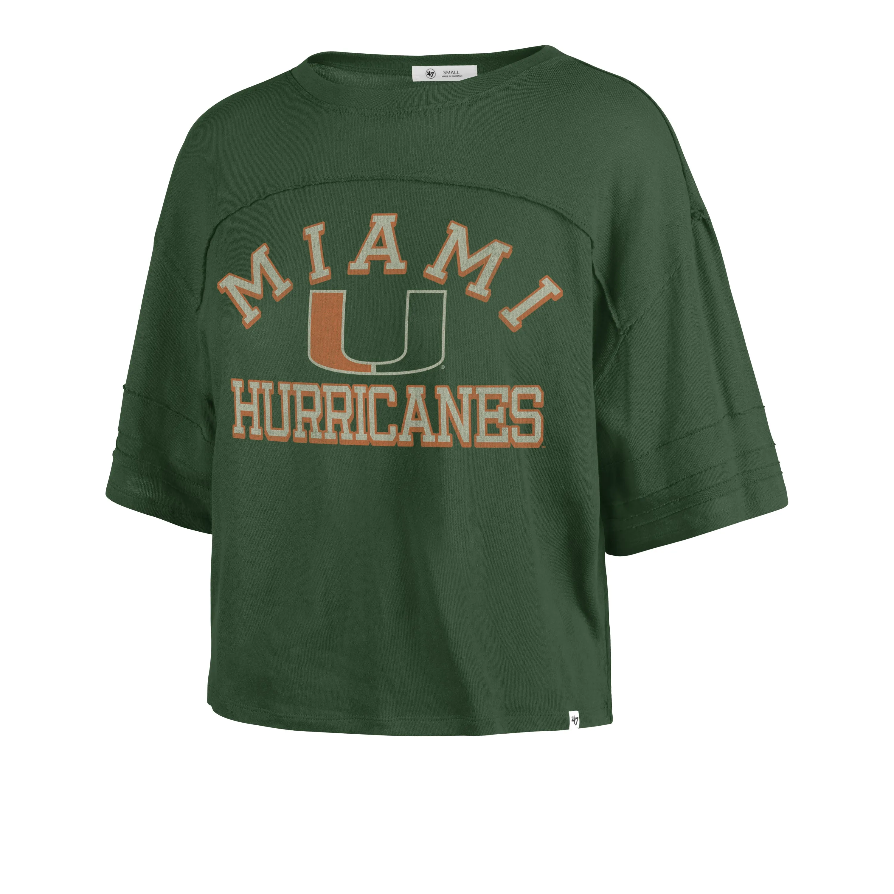 MIAMI HURRICANES HALF MOON '47 STEVIE CROP TEE WOMENS