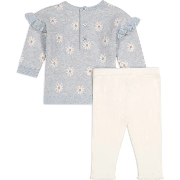 Miniclasix Sweater Top & Legging Pant Set, Blue