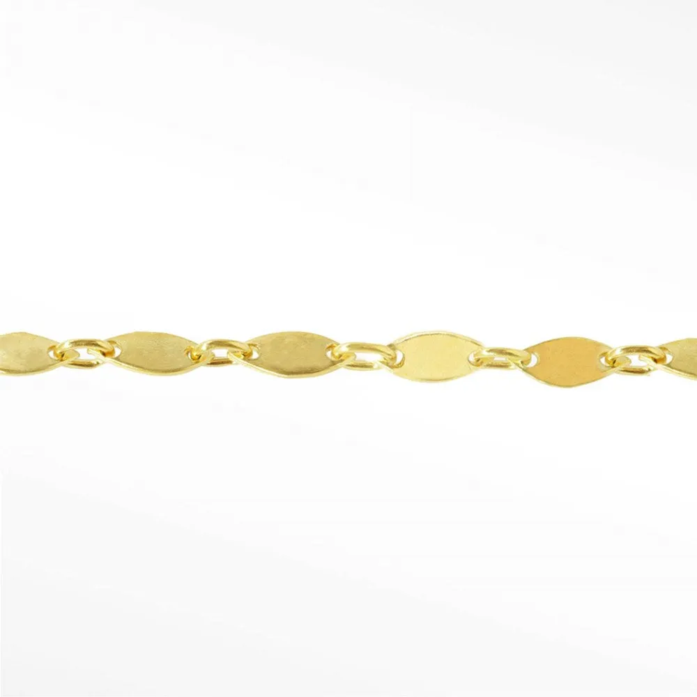 Mirror Marquise Tiny 4.5mm 14k Gold Chain Designer Line for Permanent Jewelry Sold by the Inch