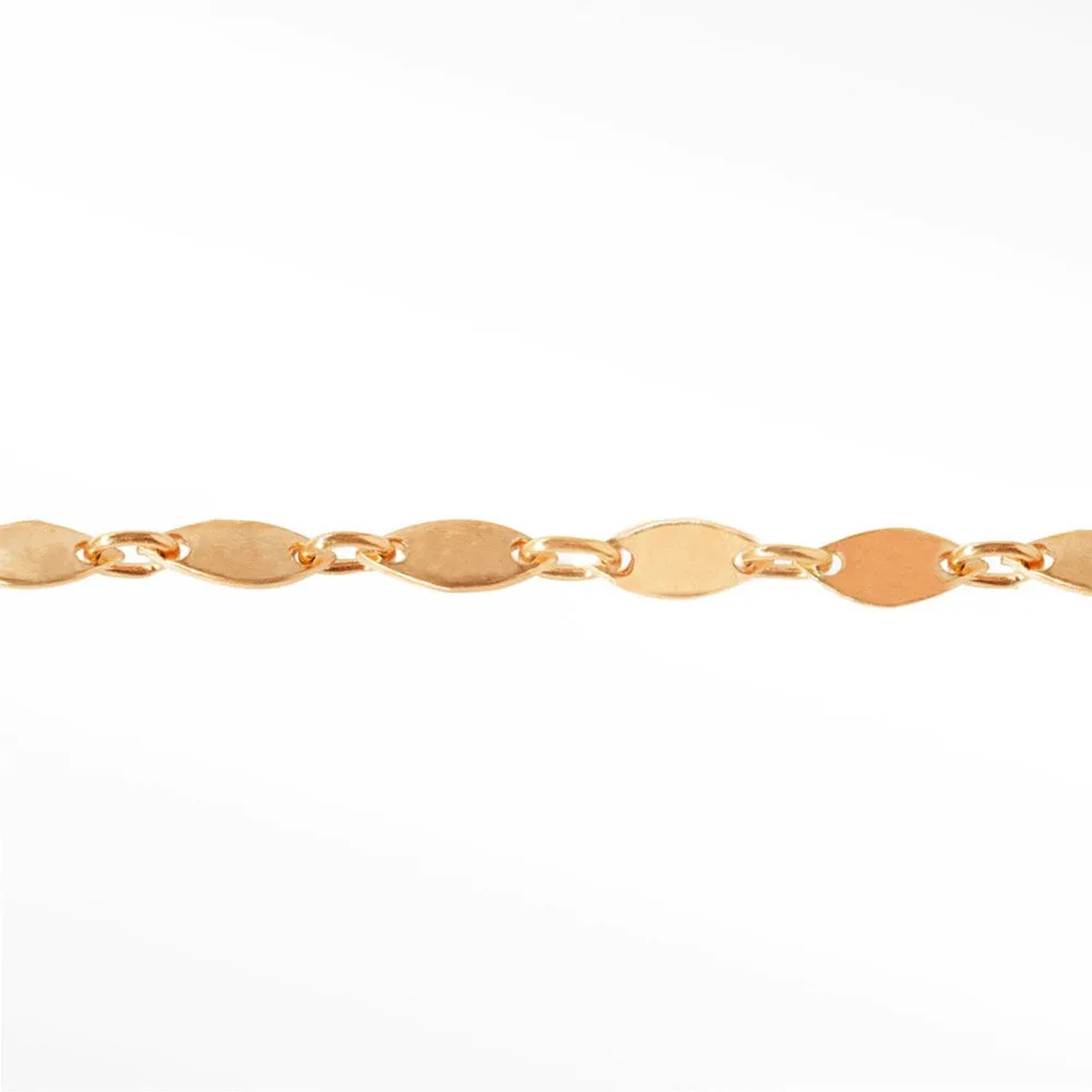 Mirror Marquise Tiny 4.5mm 14k Rose Gold Chain Designer Line for Permanent Jewelry Sold by the Inch