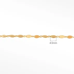 Mirror Marquise Tiny 4.5mm 14k Rose Gold Chain Designer Line for Permanent Jewelry Sold by the Inch