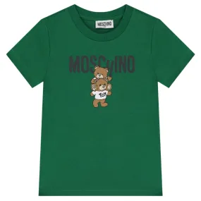 Moschino T-Shirt Logo Double Bear Green