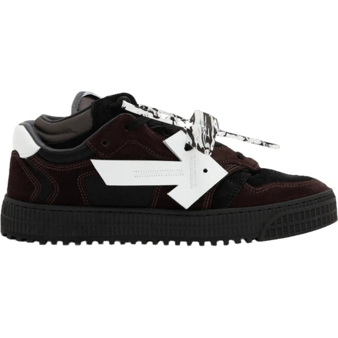 Off White Floating Arrow Low Top Brown Leather Sneakers