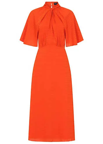 Orange Check Twist Detail Midaxi Dress by Little Mistress | Look Again