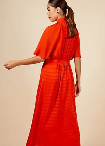 Orange Check Twist Detail Midaxi Dress by Little Mistress | Look Again