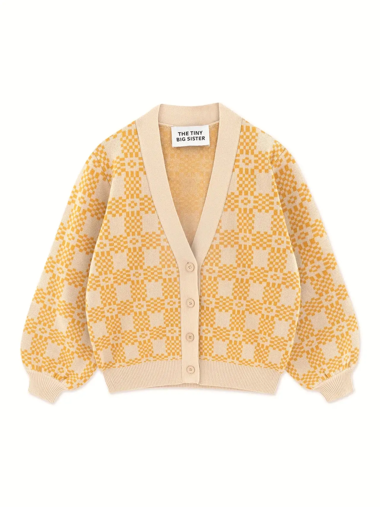 Pale Ochre Nora Jacquard Cardigan