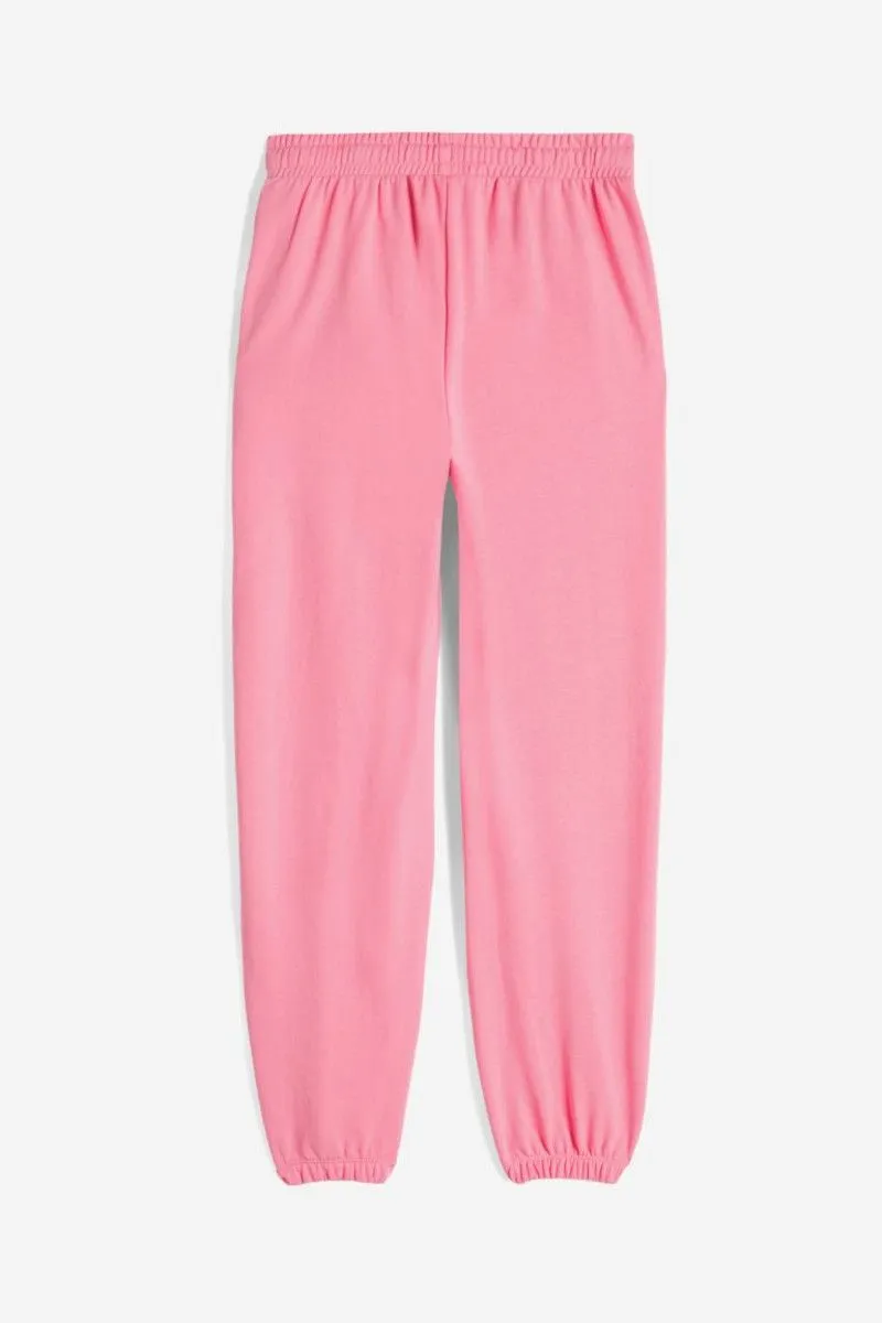 Pantaloni in french terry con stampa sul fianco donna Rosa