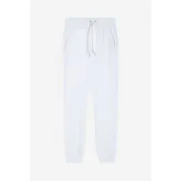 Pantaloni in french terry modal con fondo a polsino donna Bianco