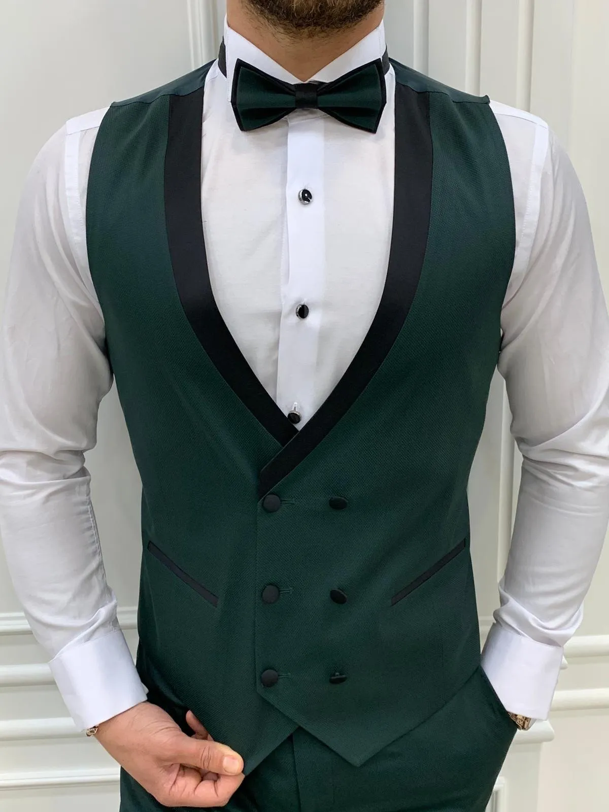 Partoni Royal Green Slim Fit Tuxedo