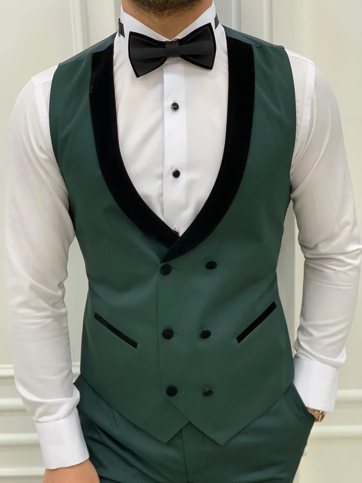 Partoni Royal Green Slim Fit Tuxedo