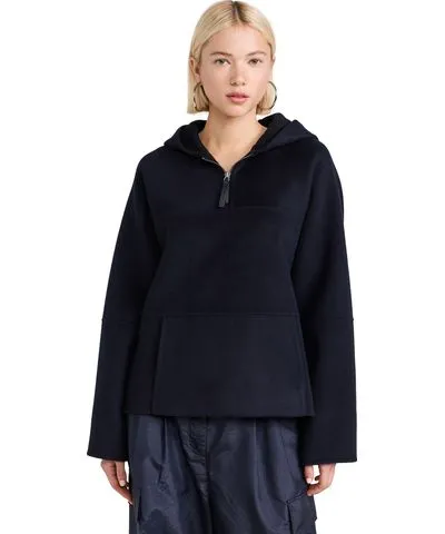 Proenza Schouler Isaac Hoodie in Double Face Wool Ink/Black L