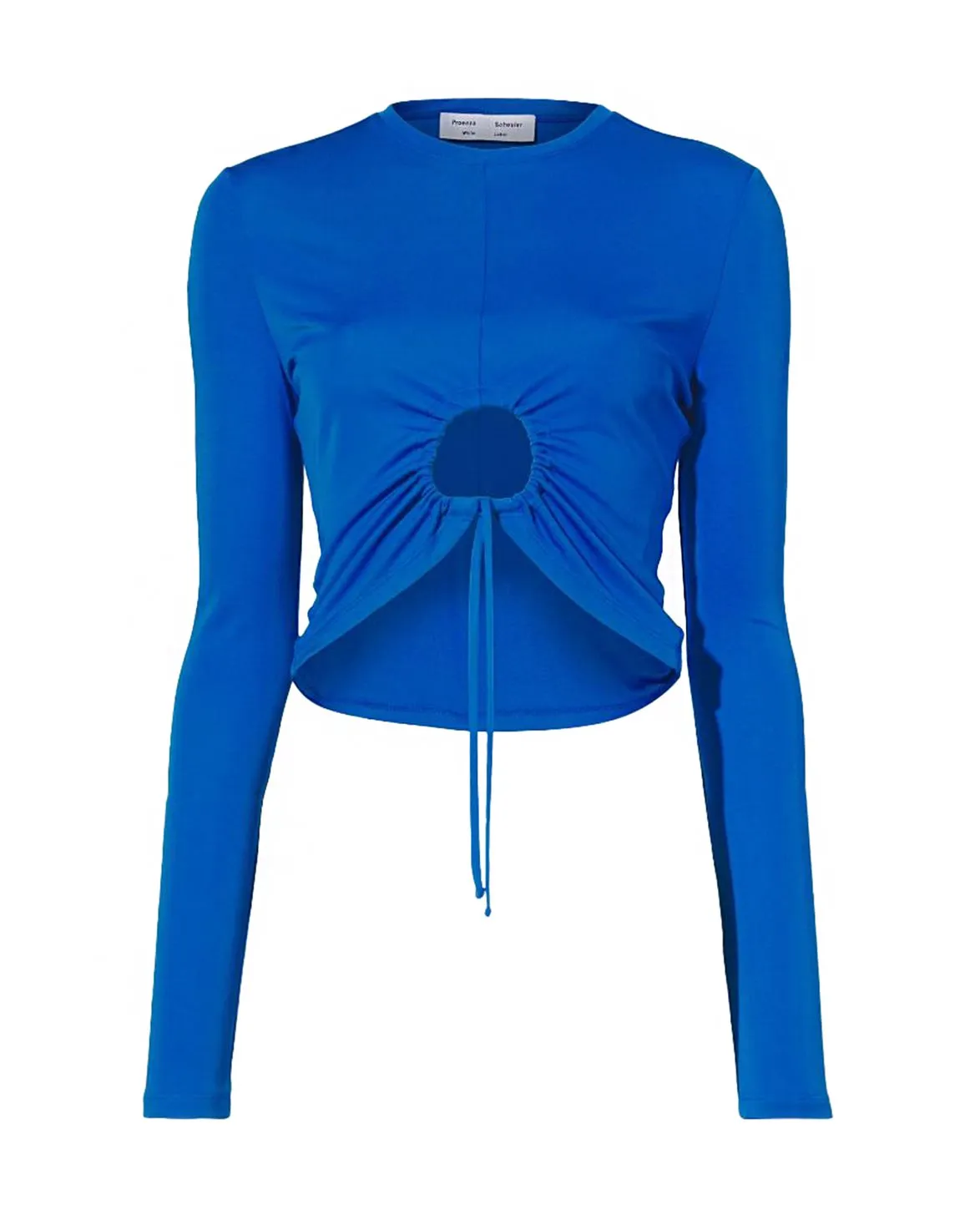 Proenza Schouler Matte Crepe Drawstring Top Bright Blue