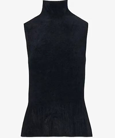 Proenza Schouler Womens Black Mackenzie turtleneck sleeveless chenille-knit top