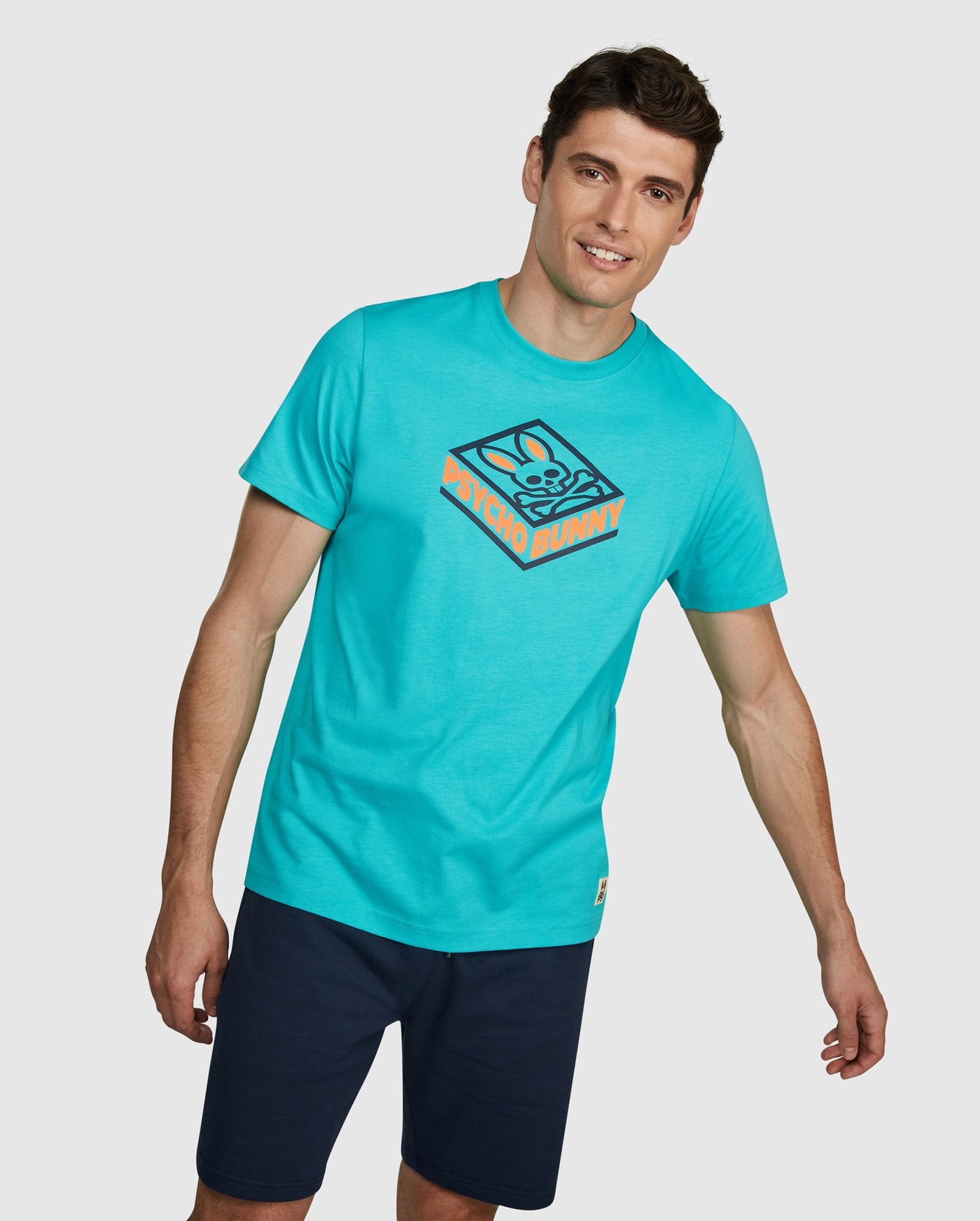 Psycho Bunny Glasson Graphic Tee (Miami Teal)