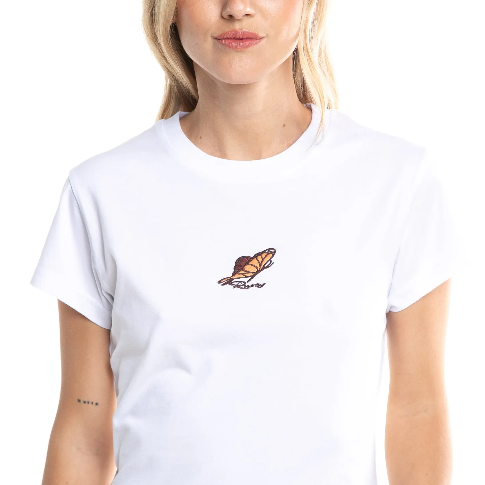 Remera Mc Rusty Butterfly Skimmer Baby Tee Ld White