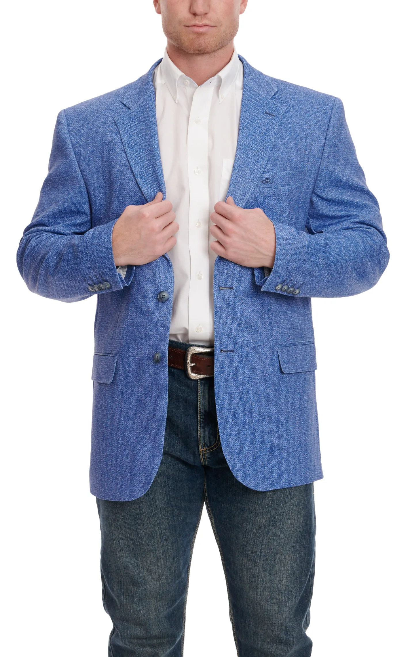 Resistol Men's Brushed Blue Sport Coat