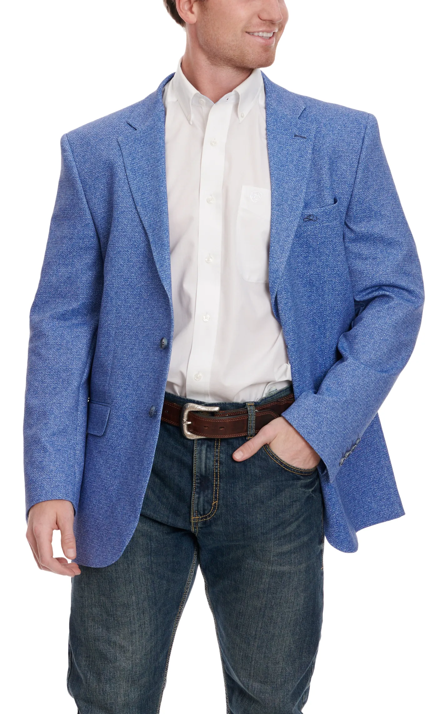 Resistol Men's Brushed Blue Sport Coat