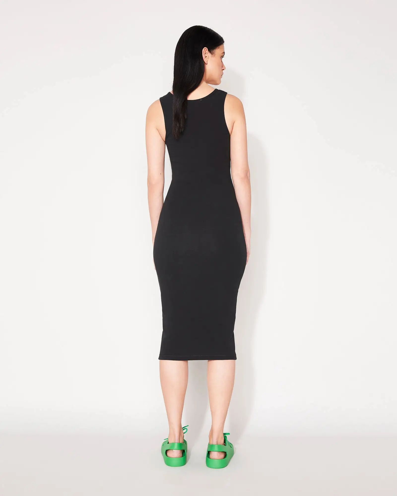 RIB TWO WAY DRESS - BLACK