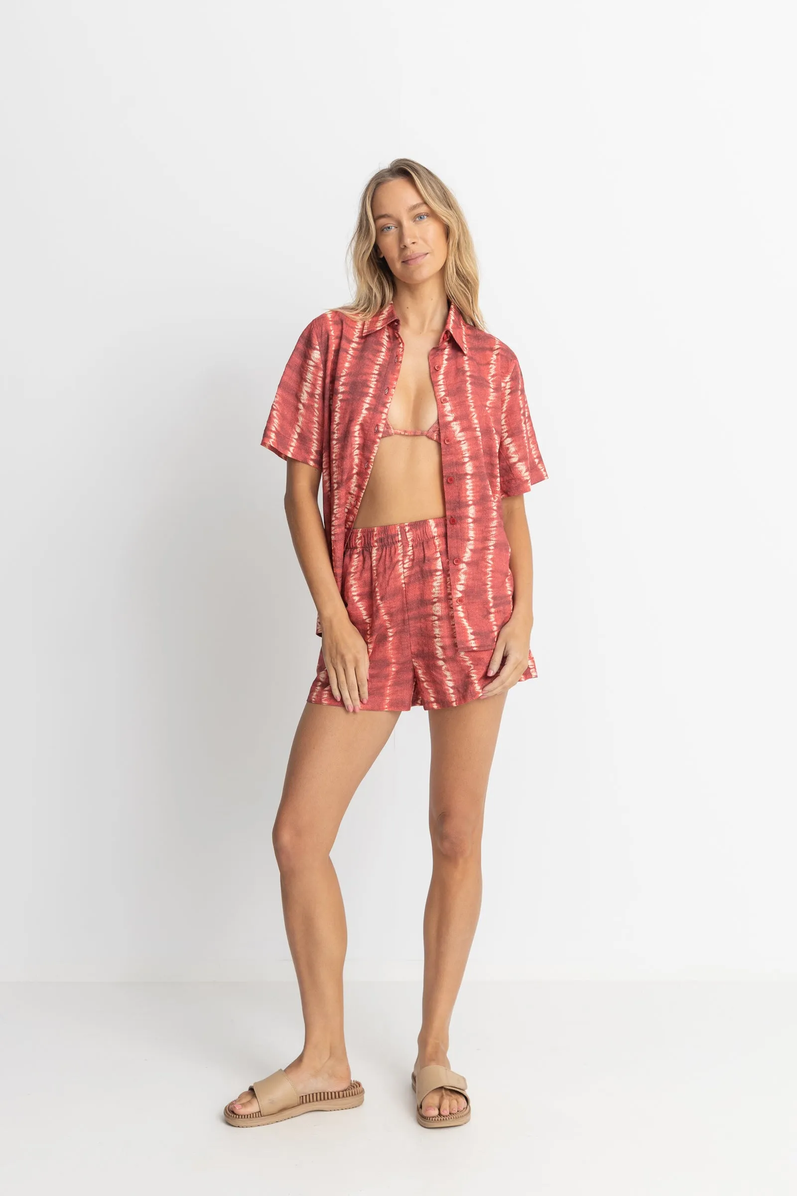 Sahara Tie Dye Beach Short Red