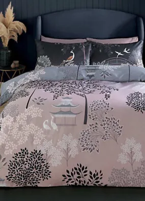 Sara Miller Pagoda Garden 100% Cotton Sateen 220 Thread Count Duvet Cover Set | Kaleidoscope