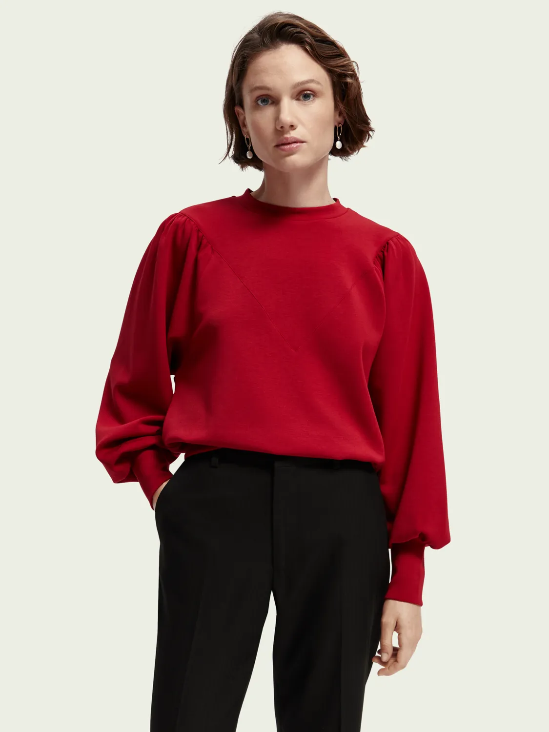 Scotch & Soda  Loose Fit Puff Sleeve Sweater