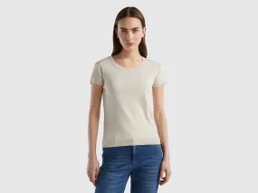 Short sleeve sweater in 100% cotton - Beige | Benetton