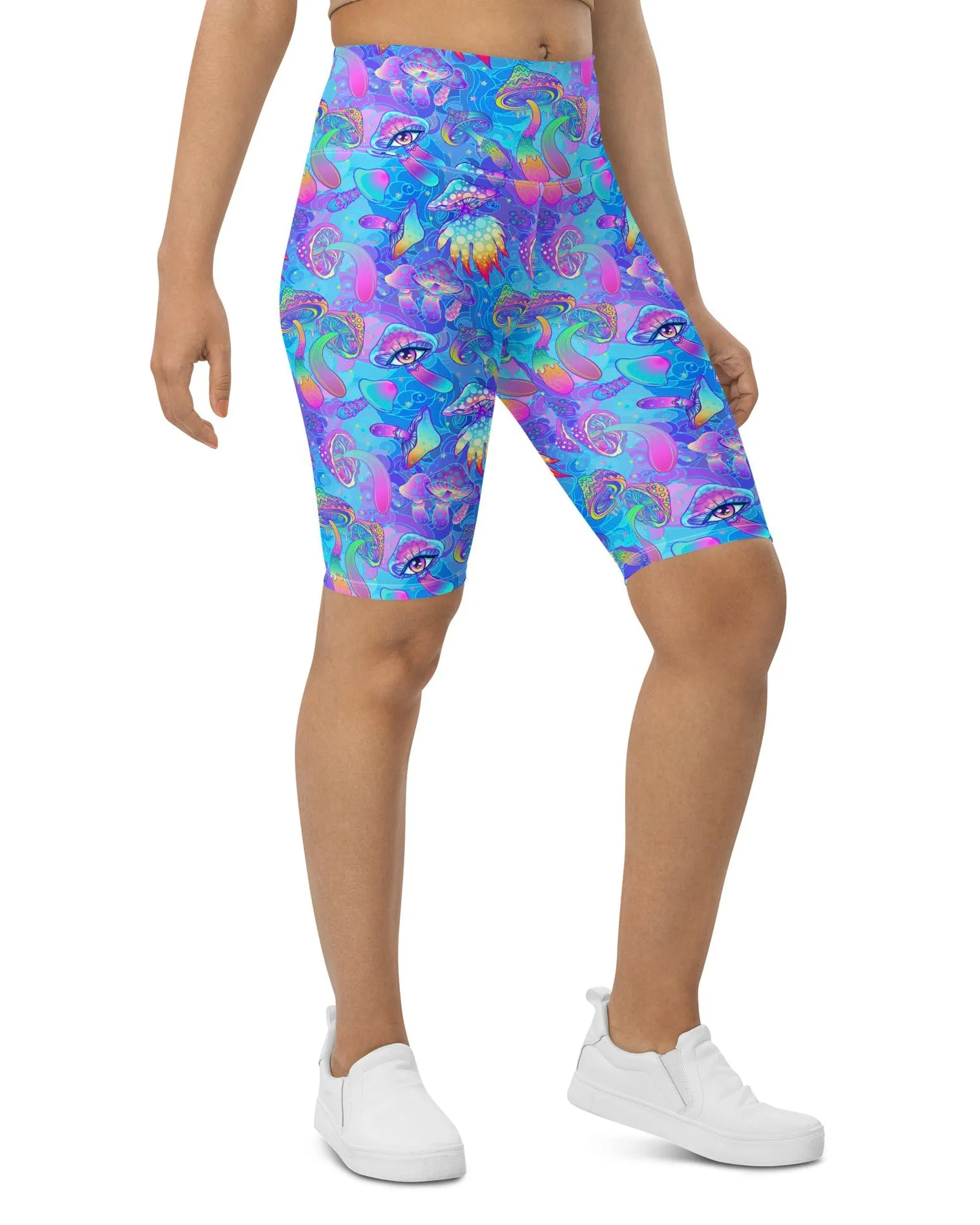 Shroomin Blue Biker Shorts