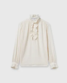 Silk Crêpe de Chine Ruffled Shirt