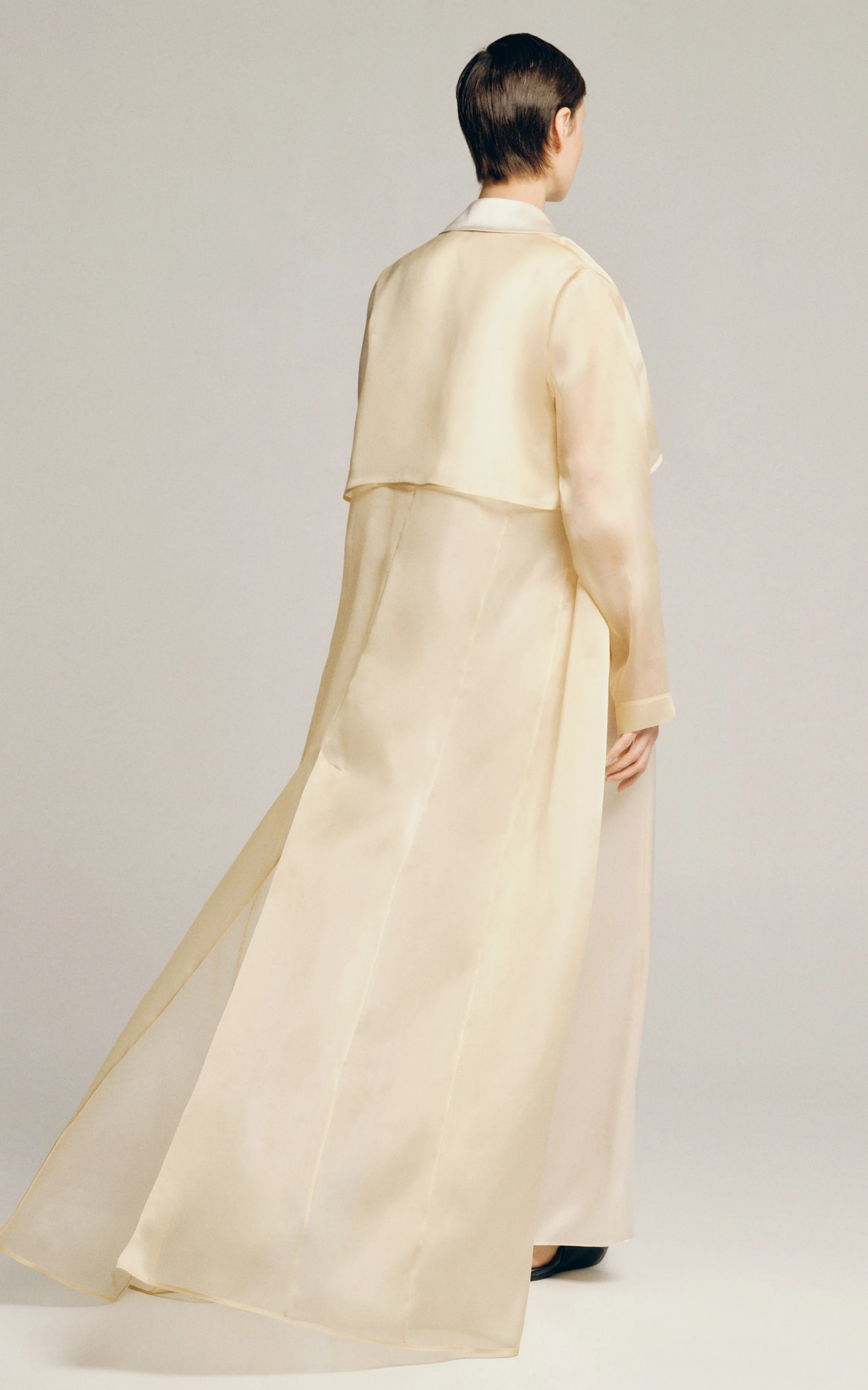 Sophie et Voila Long Silk-Georgette Coat