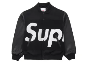 Supreme Big Logo Chenille Varsity Jacket Black