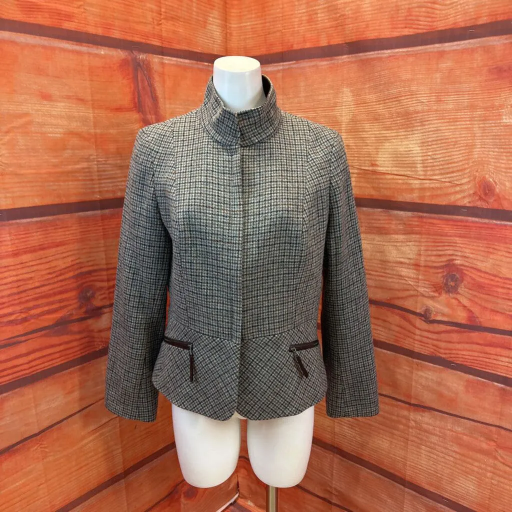 TALBOTS WOOL TWEED ZIP JACKET SIZE 12 TCC