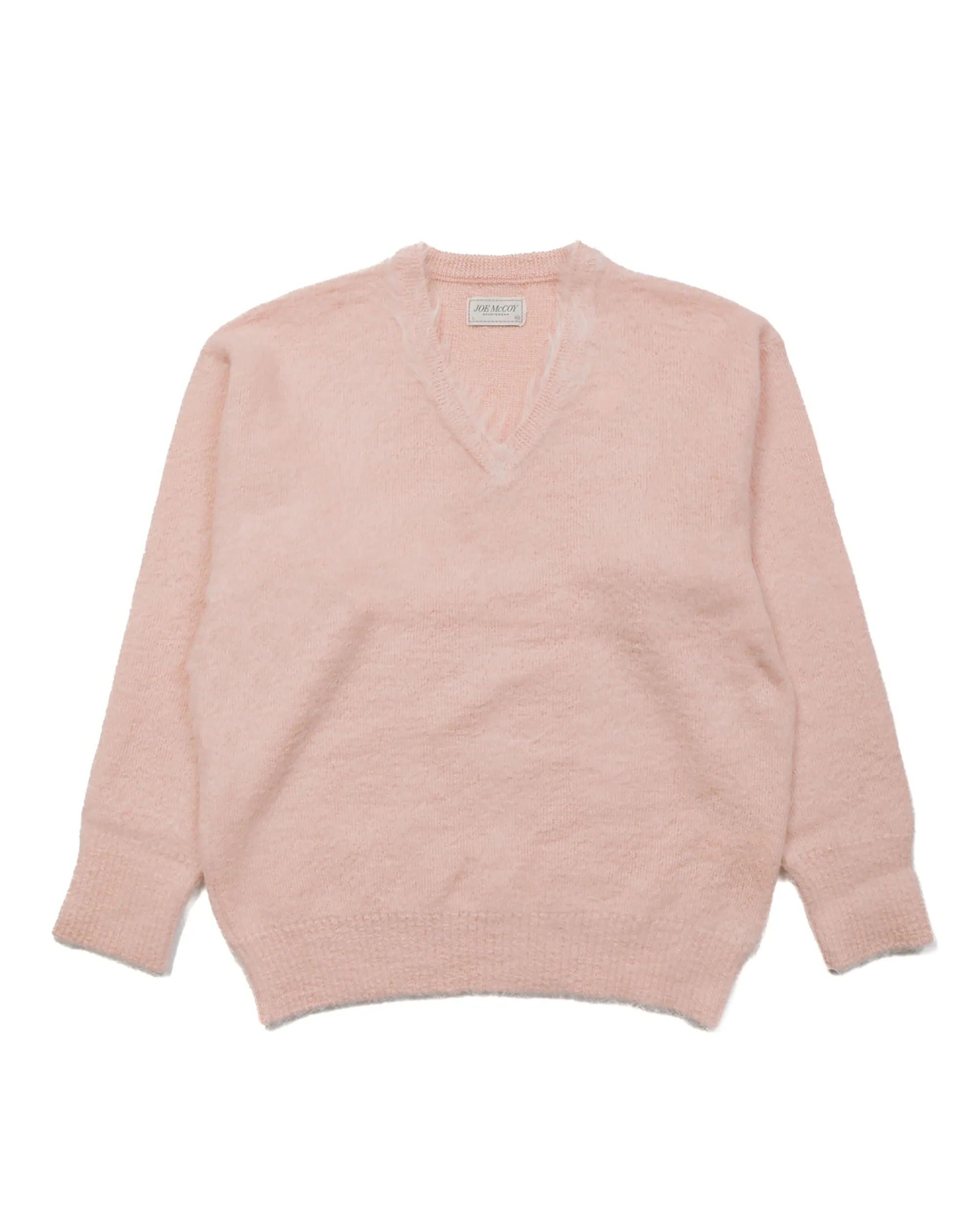 The Real McCoy's MC23109 JM Mohair V-Neck Sweater Flamingo